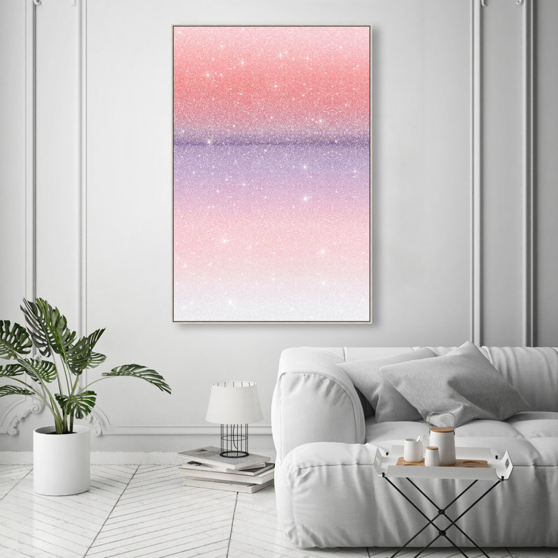 Peach Coastline II Print by Oliver Gal, 16"H x 11"W, Silver Floater Frame
