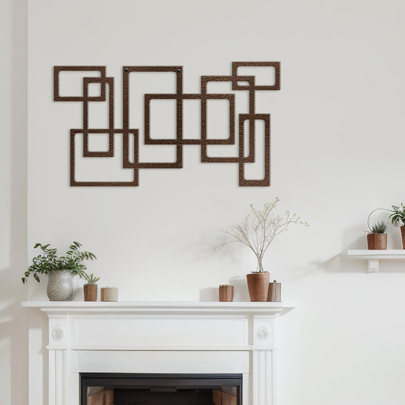 Décoration murale en métal, Bronze, H 18 po x l 36 po x P 0,05 po