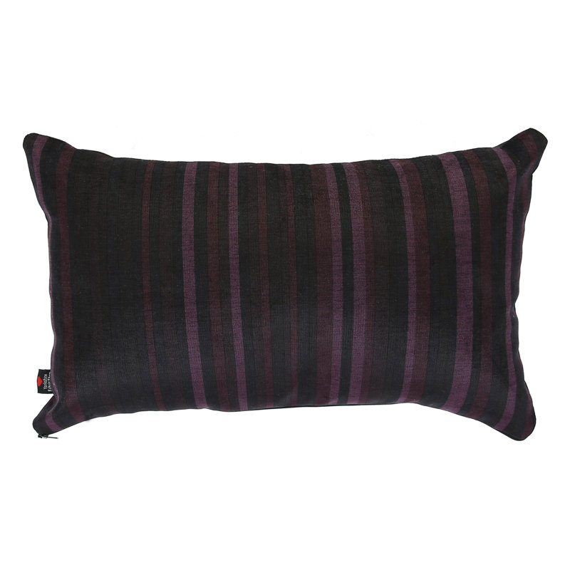 Alonzo Striped Rectangular Throw Cushion, Purple