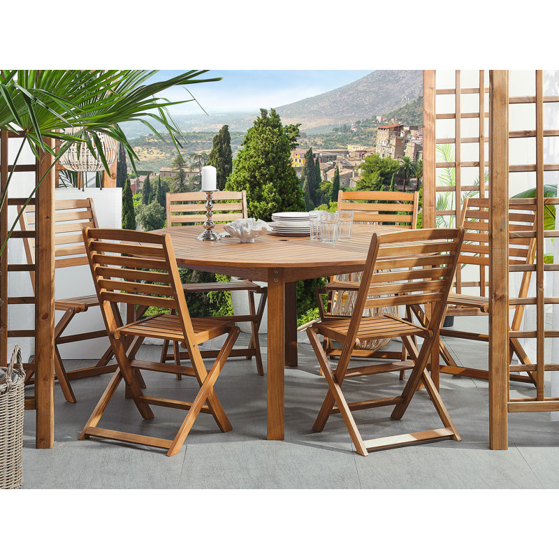 Rosso Foldable Outdoor Patio Dining Side Chair with Cushion