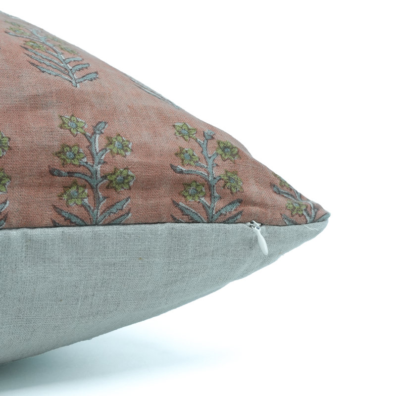 Housse de coussin en lin pur Modern Modern - Housse de coussin élégante fabriquée à la main - Indradhanush, 22x22