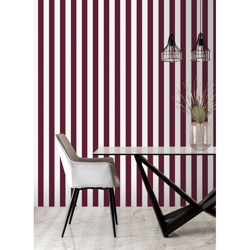 Smart 3 Stripes Awning Stripe Wallpaper Roll, Brown
