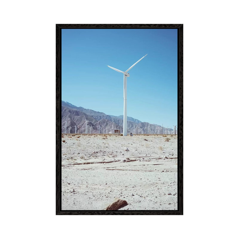 Palm Springs Windmills III by Bethany Young - Print on Canvas, 152.4cm H x 101.6cm W x 3.81cm D, Black Framed