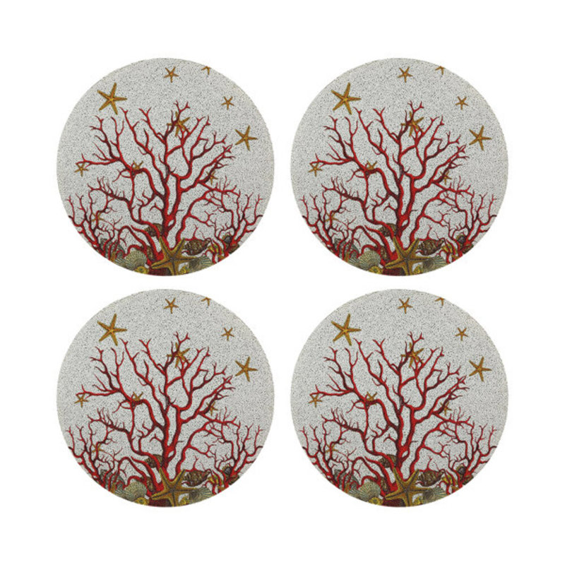 Napperon Coral Reef, Rouge et blanc