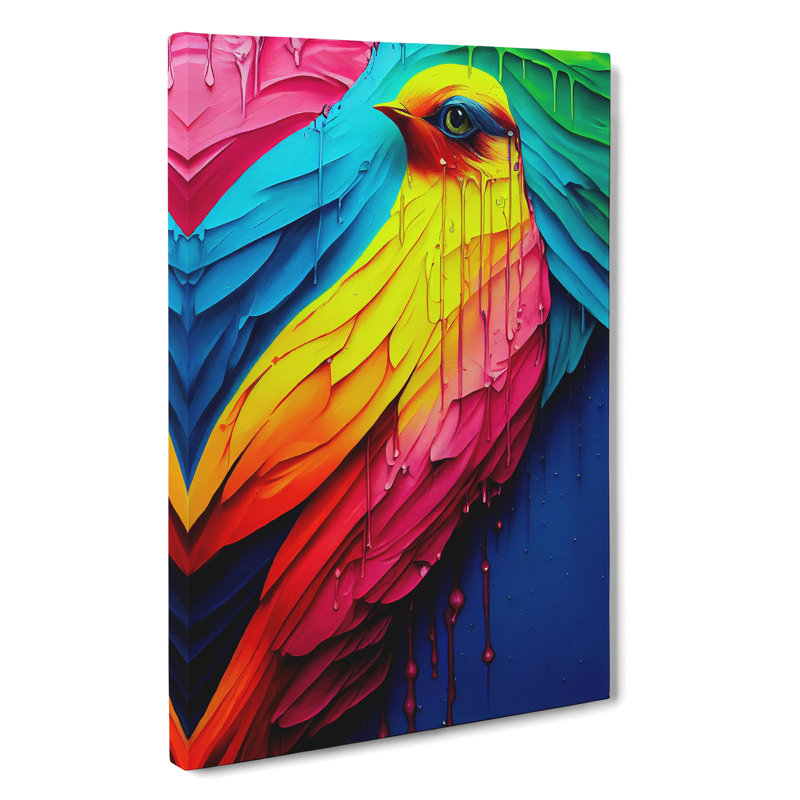 Painted Bird No.4 Abstract - Wrapped Canvas, 50cm H x 35cm W x 3cm D