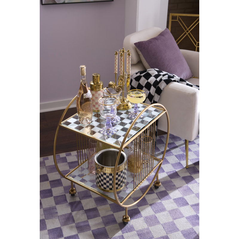 Violet Check Wine Glass