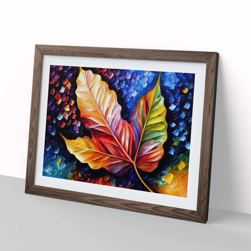 Glimmering Leaf Vol.6 - Framed Print, 34cm H x 46cm W x 2cm D, Walnut