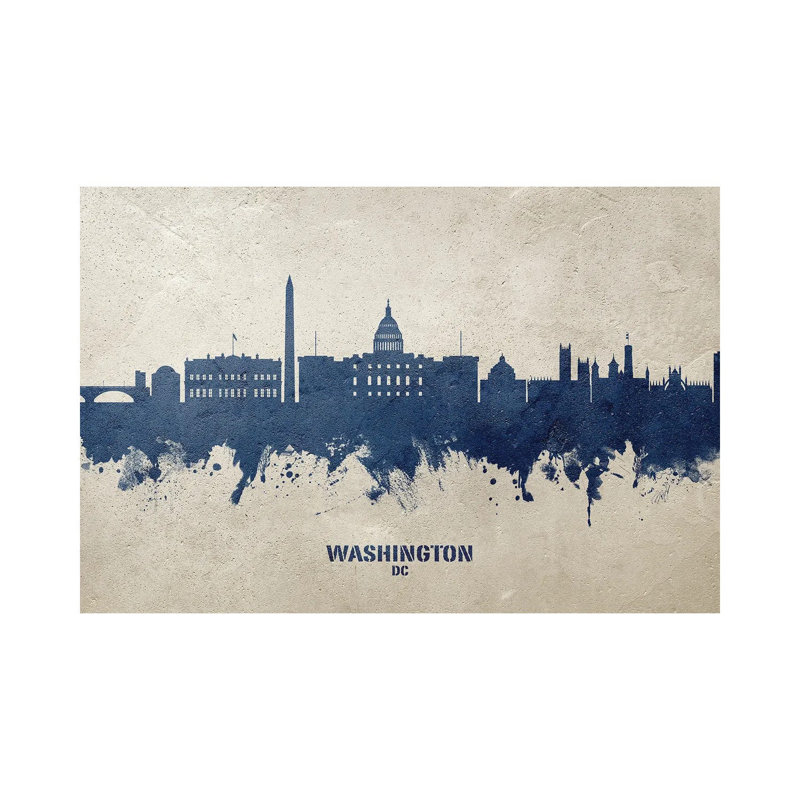 Washington Dc Skyline Concrete by Michael Tompsett - Wrapped Canvas Gallery-Wrapped Canvas Giclée