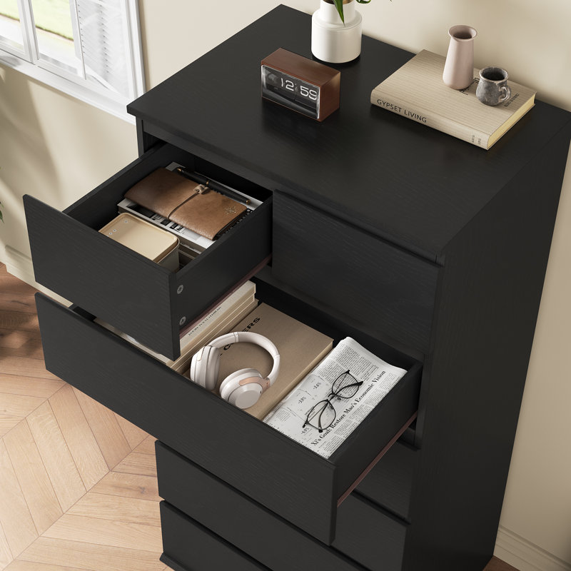 Baldvina 23.6'' W 7 - Drawer Dresser, Black
