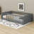 Newton Twin Size Floor Platform Bed With Built-In Book Storage Rack-444888727