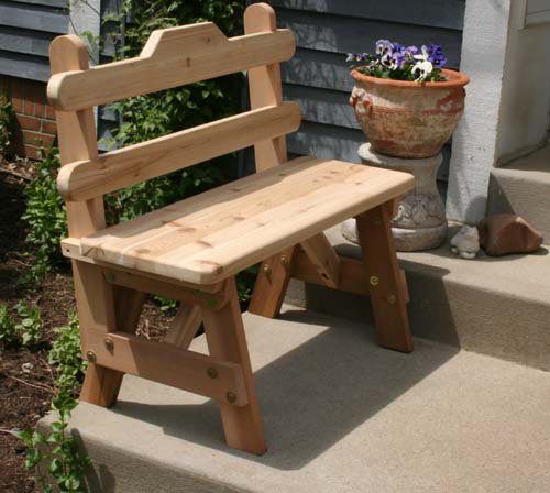 Tillison Solid Wood Cedar Outdoor Bench, 34" H x 36" W x 24" D, Cedar Stain/Sealer