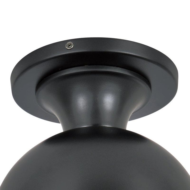 Marie Matte Black 8'' W 1 - Bulb Outdoor Semi Flush Mount