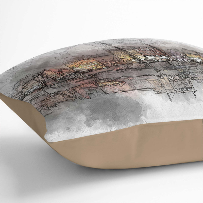 Square Throw Cushion, 40cm H x 40cm W x 15cm D, Stone