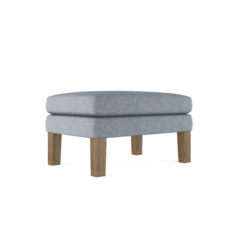 Charlton Ottoman, Plush Velvet Silver Streak, Weathered