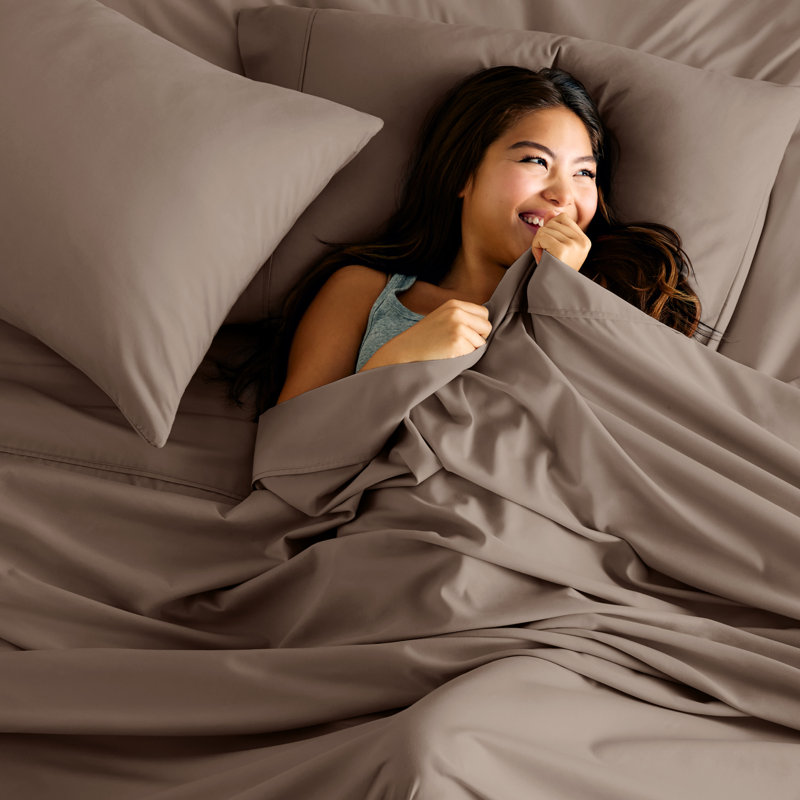 Microfiber Sheet Set with Bonus Pillowcase Set, Full XL, Taupe