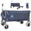 Très grand wagon de plage utilitaire très long de 67 po avec hayon ouvert et roues tout-terrain, capacité de 500 lb, cadre ultra-stable breveté, aucun assemblage requis, bleu foncé et gris-128815617