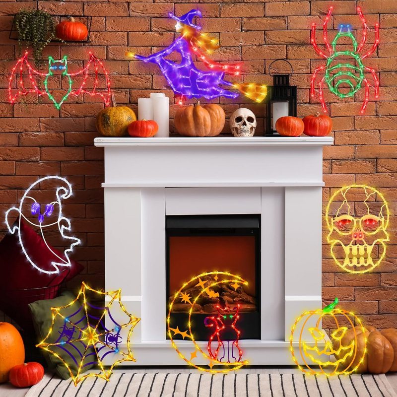 Décorations d'Halloween - Silhouette lumineuse de fenêtre de 40 cm