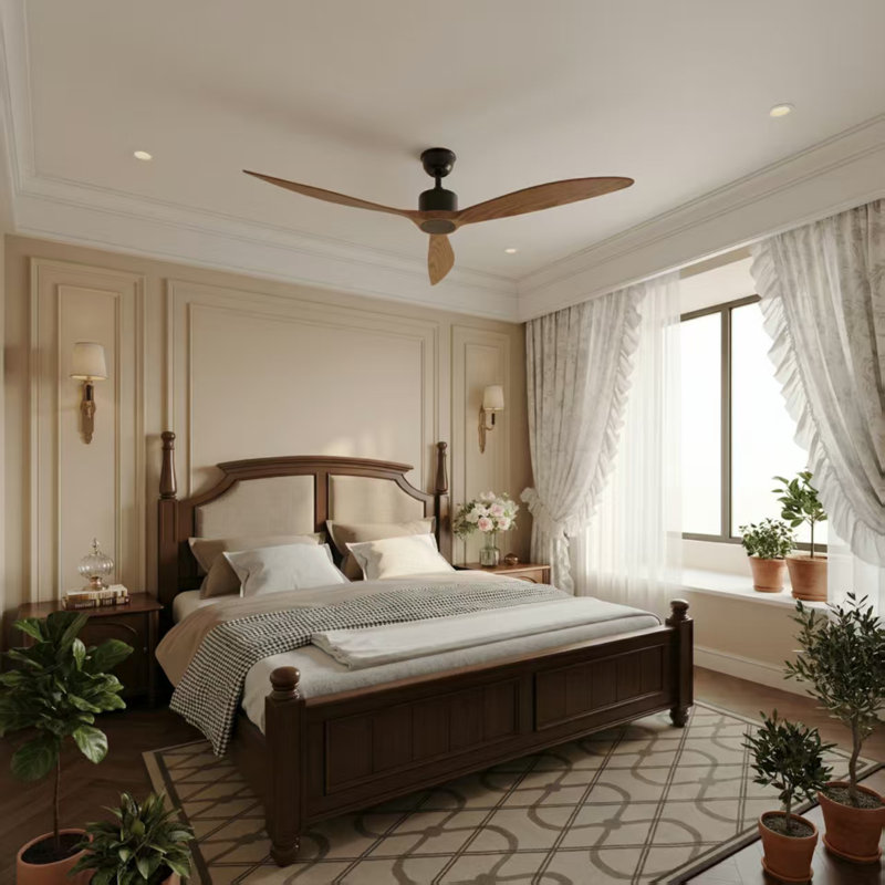 65" 3-Blade Ceiling Fan - 6 Speed Settings With Remote Control