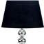 Lampe de table haute 30 po en métal avec finition chromée, abat-jour en tissu noir