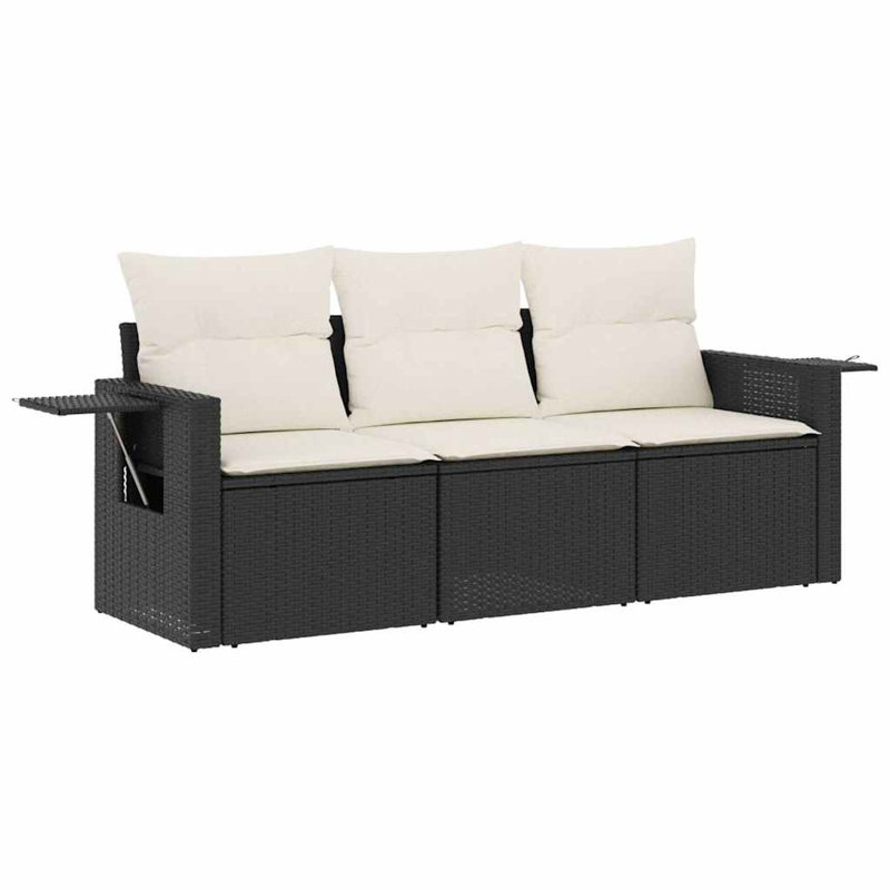 Ensemble de canapé de jardin Vidaxl noir et blanc crème