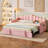 Upholstered Twin Size Daybed With Adjustable Height Pop Up Trundle Twin Bed And USB & Type-C Charging Port-1812412844