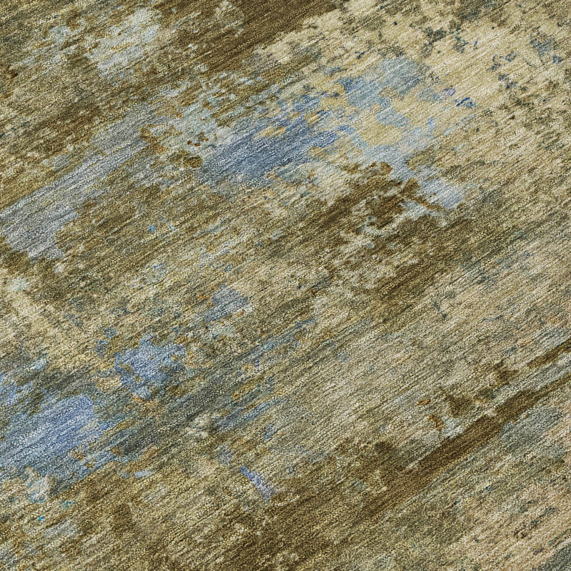 Tapis abstrait intérieur / extérieur lavable à la machine Kerwin ACN2370, Rectangle 10 pi x 14 pi