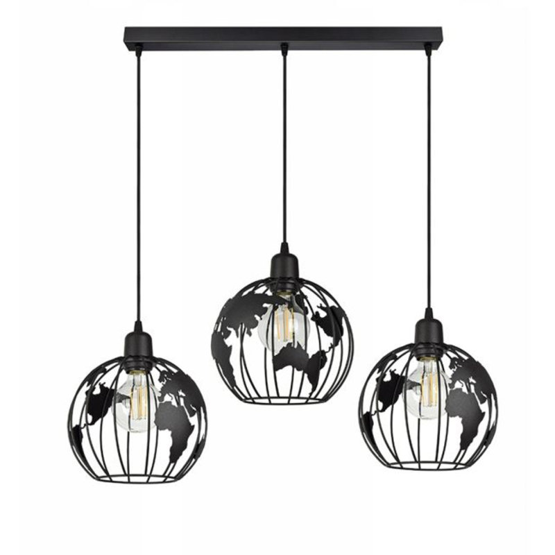 Donata 3 - Light Sphere Pendant, Black, Black