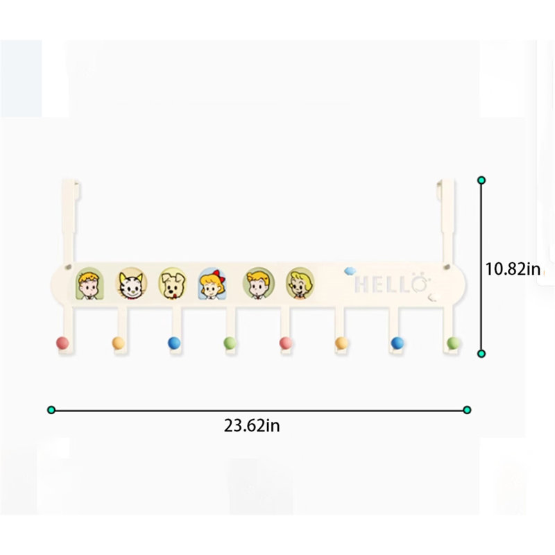 Crochet en fer sans porte, H 10,82 po x l 23,62 po x P 1,77 po