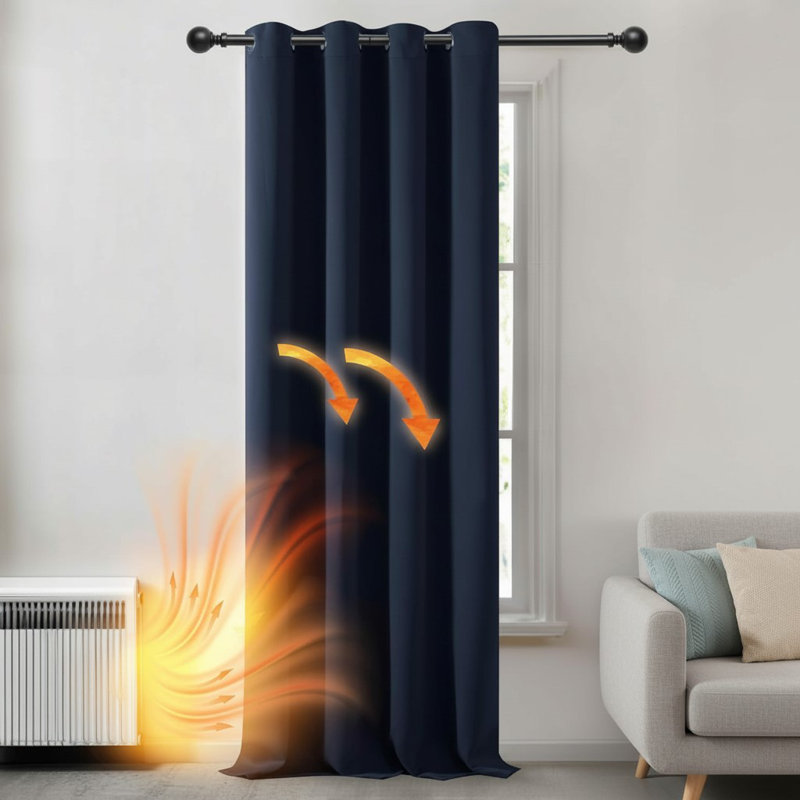 Blackout Single Curtain Panel, Navy