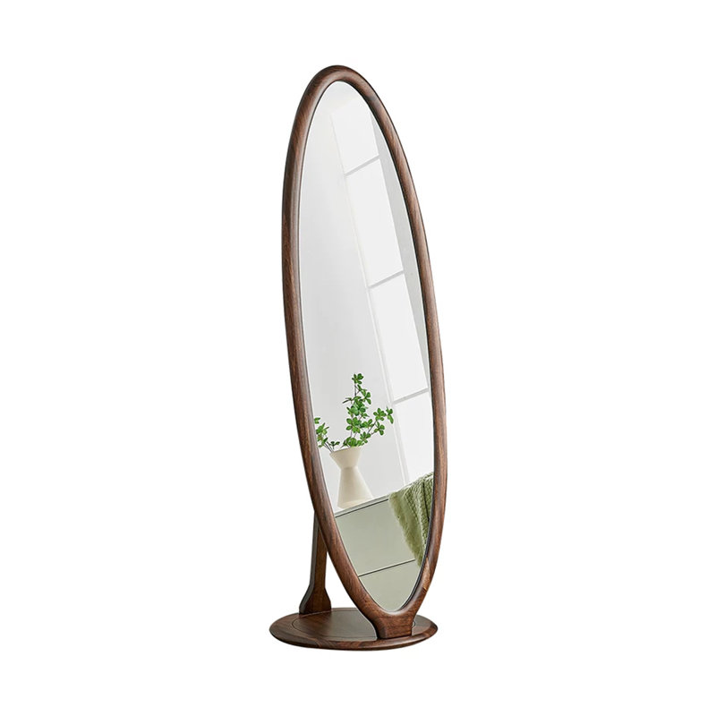 Modern Minimalist Black Walnut Adjustable Wall-Mounted Mirror