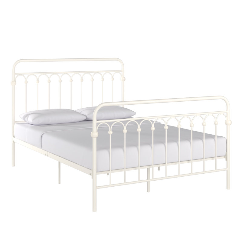 Eyres Metal Bed, Full, Off White