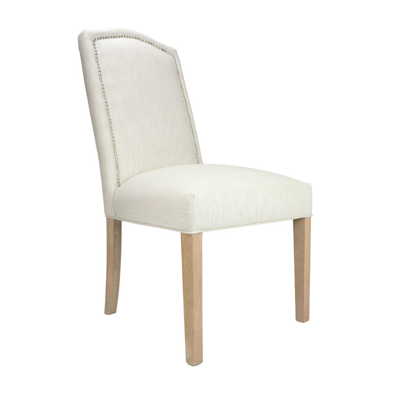 Chaise rembourrée Chalus Hermanson, Naturel, Blanc