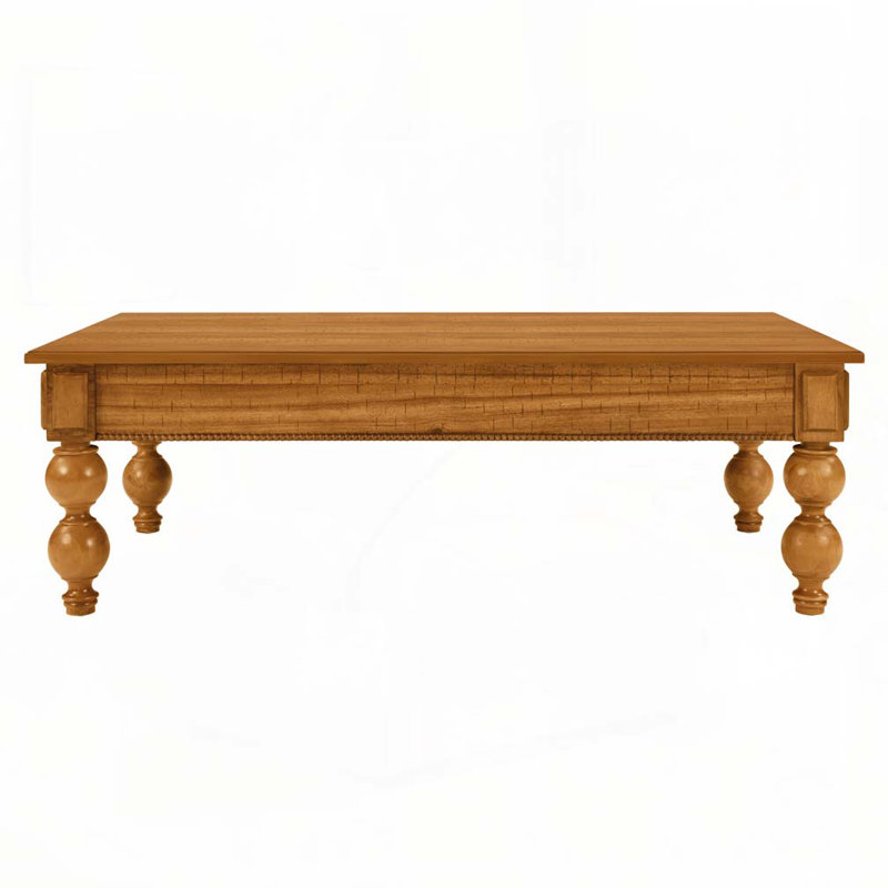 Table basse rectangulaire en bois avec tiroir de rangement, Naturel