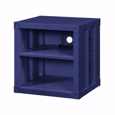 Blue Finish Nightstand  W/Usb