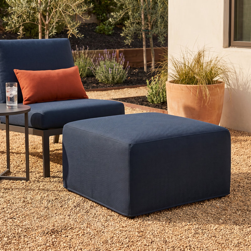 Praia Sunbrella® Patio Ottoman, Sunbrella® Canvas Navy
