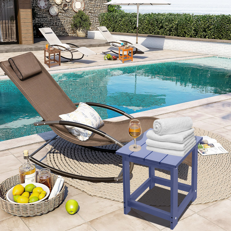 Denarrius Adirondack Outdoor Side Table ,HDPE Patio Table with Easy Maintenance and Weather resistance, Navy Blue