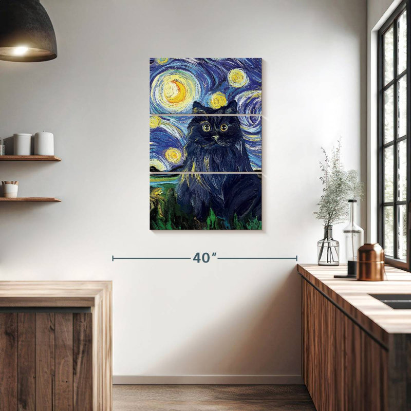 Chat noir Brampt, H 38 po x l 24 po
