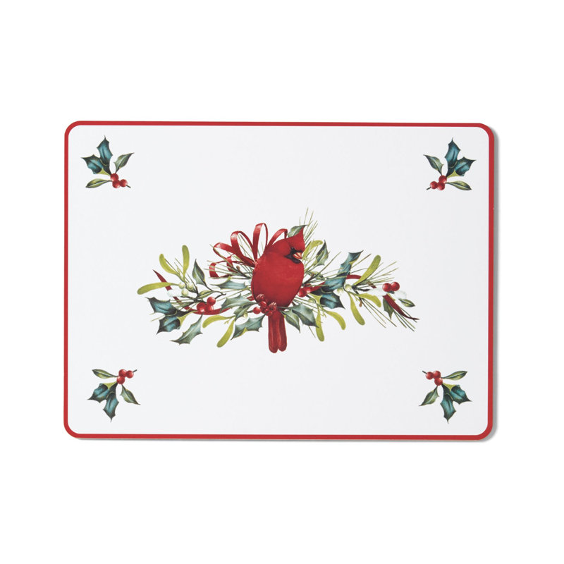 Ensembles de table en liège Lenox Winter Greetings Cardinal, multicolores - 30,5 cm (L) x 40,5 cm (l)