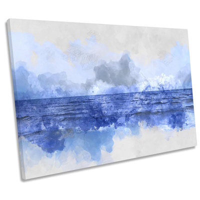 Blue Ocean Seascape - Wrapped Canvas Print