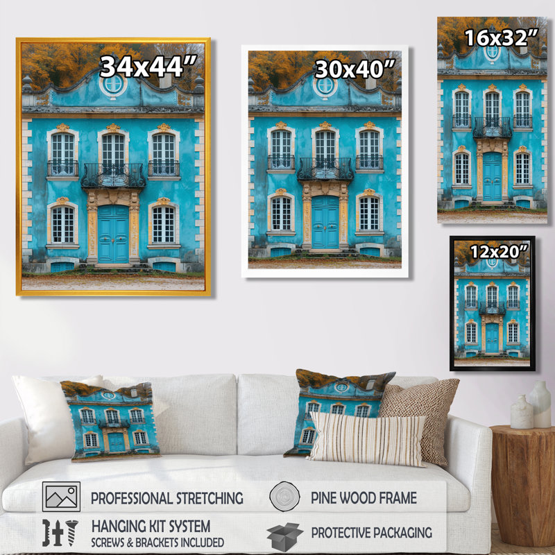 Art mural doré, maison enchantée en Irlande - Chateaus, Toile encadrée blanche avec une seule photo