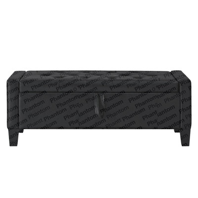 Ottoman With Storage, Storage Ottoman Bench With Safety Hinge 350 Lbs Weight, Upholstered Entryway Bench With Seating For Bedroom, Living Room - Black