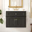 Meuble-lavabo mural 24 po avec tiroir basculant et charnières à fermeture en douceur, armoire de salle de bain avec structure ouverte à l'arrière, 2 portes, meuble-lavabo avec lavabo simple en céramique