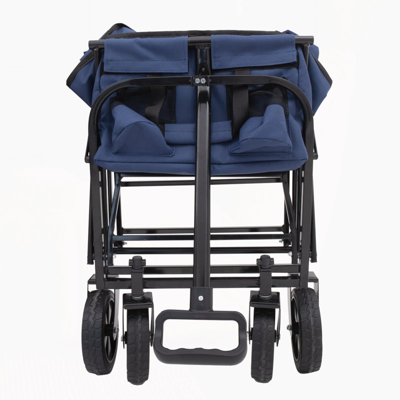 Chariot pliable pliable avec roulettes, Bleu très foncé