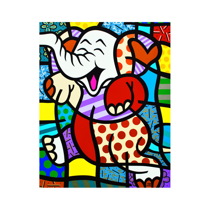 Éléphant, estampe numérique limitée sur toile, signée par Jozza, 30 x 38 non étirée.