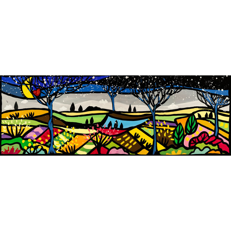 My Sweet Hills by Wallas - Wrapped Canvas Painting, 35cm H x 100cm W x 4cm D