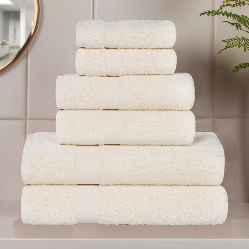 Ensemble de serviettes 6 pièces Franklin, Ivoire ivoire, 6 Pieces Towel Set