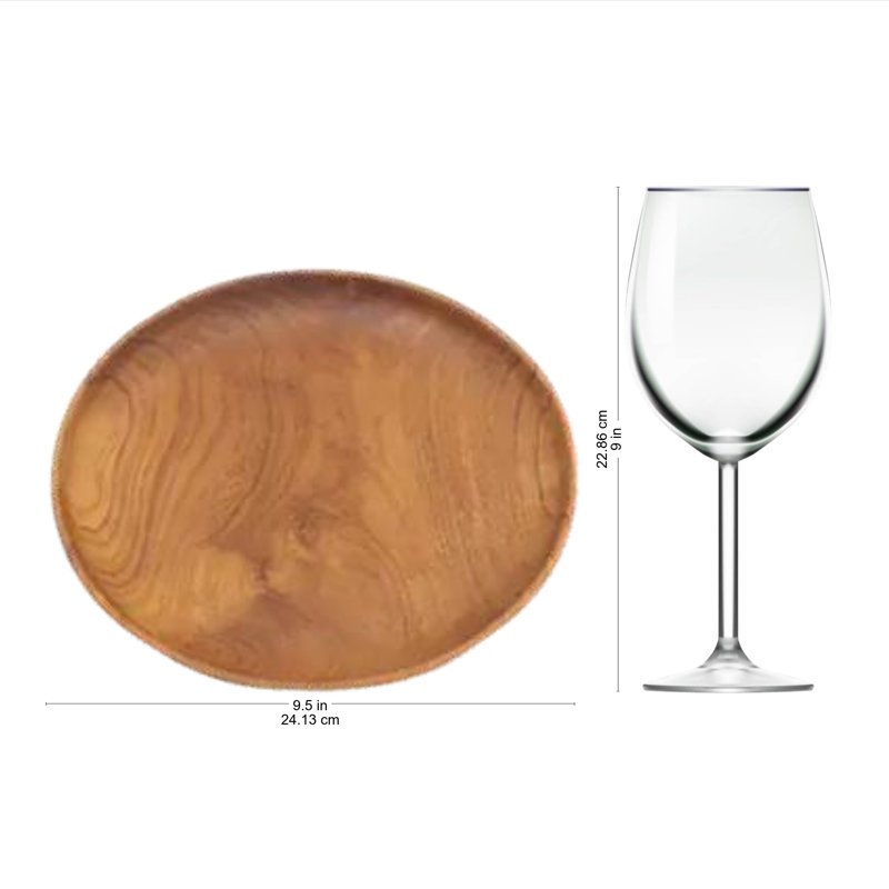 Assiettes en bois de teck