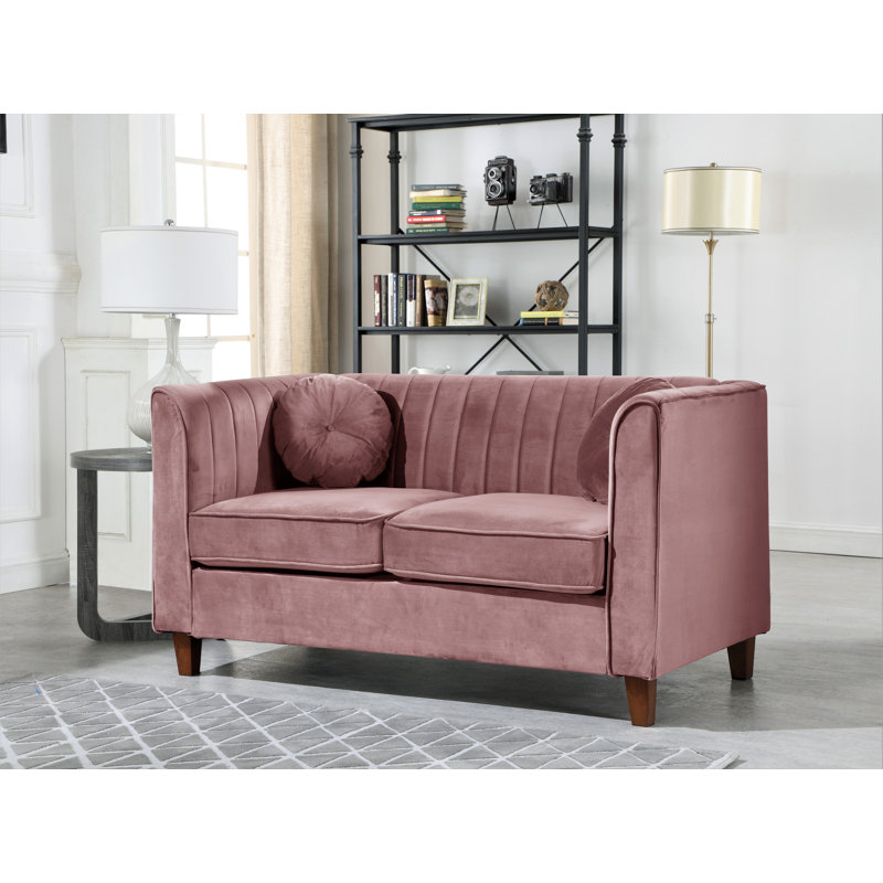 Burley 55'' Velvet Loveseat, Rose Velvet