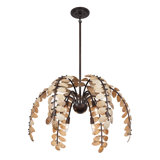 Grecian 6-Light Chandelier in Champagne Mist with Coconut Shell by Breegan Jane