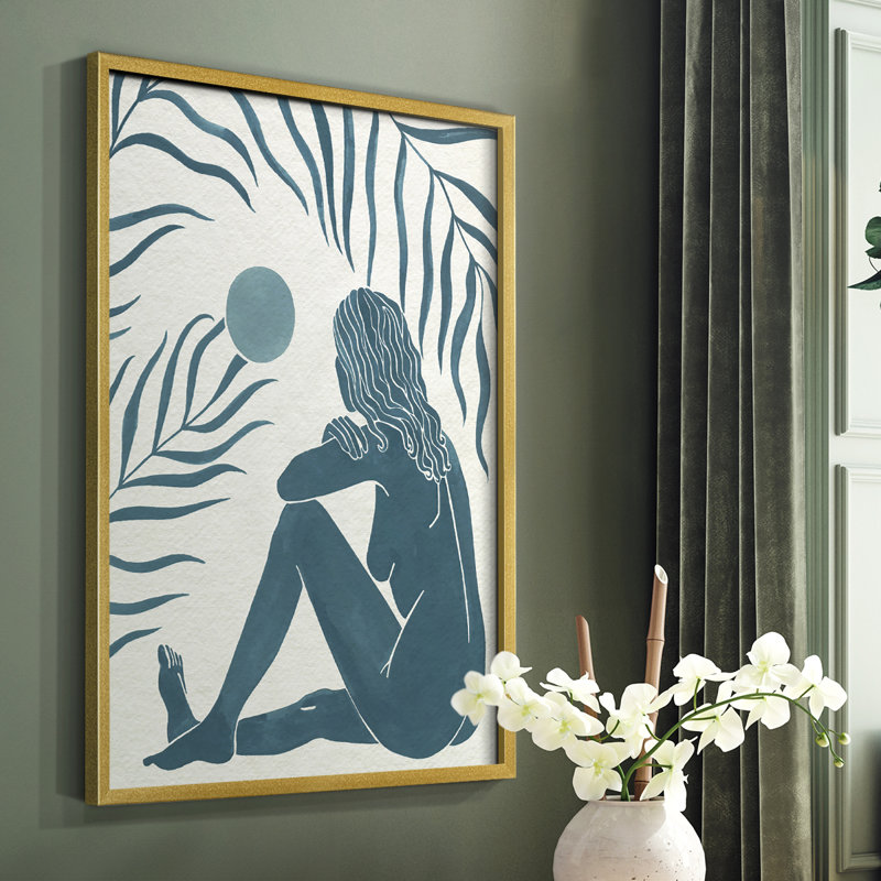 Moon Gazer II, reproduction encadrée - bois massif, H 10 po x l 8 po, Or
